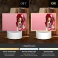 thumbnail image 3 of Hirioo Puppy Peeking Through Pink for Rectangular Acrylic with Night Light Best Gifts for Lover Girl Mom, Valentine's Day Anniversary Birthday Wedding Present, 3 of 9