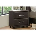 thumbnail image 3 of Benzara 2 Drawer Night Stand In Wood And PVC, Brown, 3 of 4