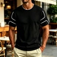 thumbnail image 4 of Qiyinn Men's Line Casual T-shirt For Summer Men Top, 4 of 6