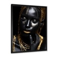 thumbnail image 2 of Designart "Essence of Femininity Black and Gold Portrait IV" Fashion Framed Wall Art - Glam Black Woman Portrait Entryway Framed Wall Art, 2 of 6
