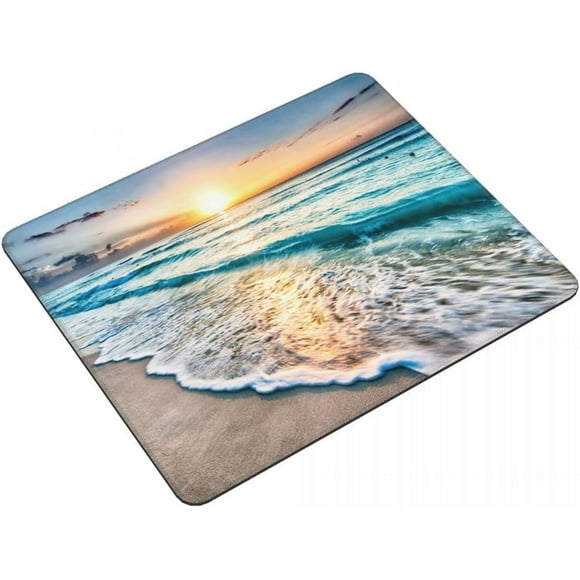 Custom Sunrise Beach Small Gaming Mouse Pad - Beautiful Designs, Non-Slip Rubber Base, Ideal for Computers, Laptop, Office, 9.5x7.9x0.12 Inch