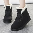 thumbnail image 2 of Mepaouo Boots for Women Mini Ankle Winter Snow Boots Suede Lace up Warm Womens Short Booties, 2 of 6