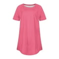 thumbnail image 3 of Women's Fashion Solid Color Short Sleeve Blouse, Round Neck Casual Loose T-Shirt, Comfortable and Stylish Top for Daily Wear, Work, Travel, and Relaxed Outings, Versatile Summer Wardrobe Essential, 3 of 3