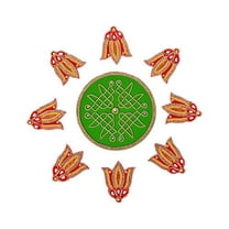 Flower Floor Rangoli Designer reusable Rangoli Acrylic Rangoli Indian Traditional Home Decor Gift for Home Interior Floor Decoration Festival Decorations and gifting Size:- 12"