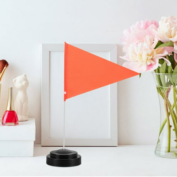 USHOBE 4Pcs Mini Flag Holder Stands for Office Black Plastic Square