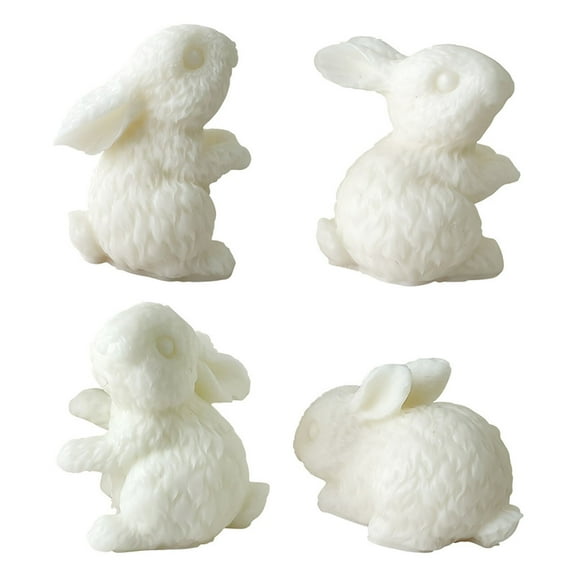 JDH silicone 3PCS Cute Rabbit Silicone Candle & Soap Molds for Fondant Cake & Chocolate Decoration DIY Animal Resin Soap Wax Polymer Clay Art Craft Home Decor