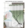 thumbnail image 4 of No Hook Cloth Fabric Shower Curtain with Snap in Liner, Sage Green White Waterproof Shower Curtains Set with See Through Top Window, Modern Ombre Sports Game Ice Hockey Bath Curtains Shower 72"x84", 4 of 6