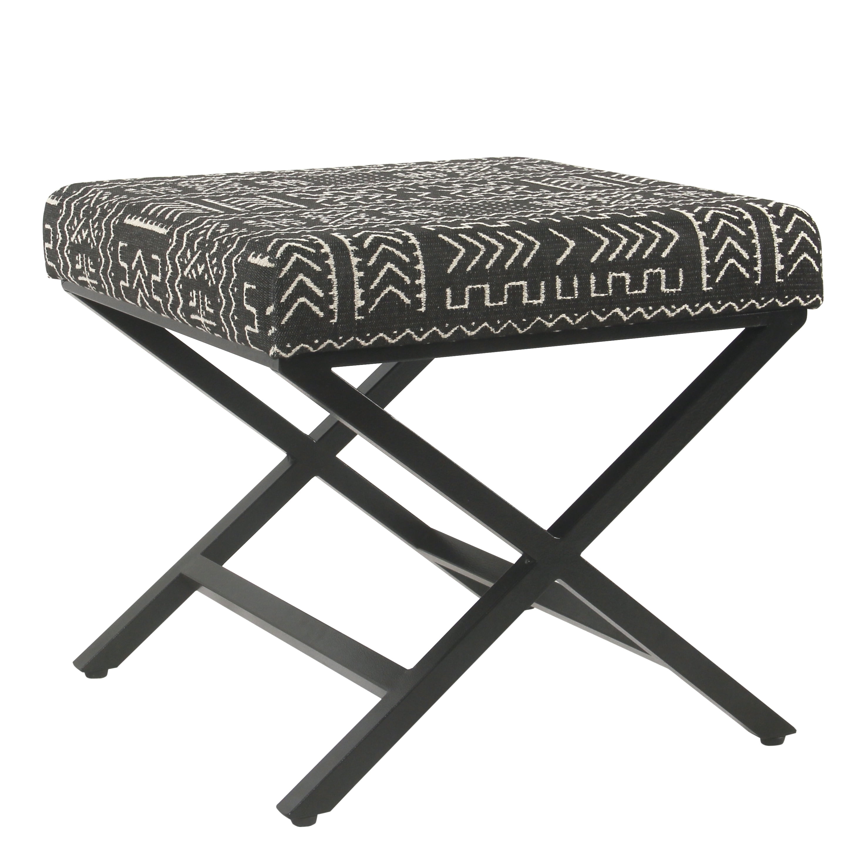 HomePop Upholstered Metal Ottoman