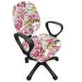 thumbnail image 1 of Botanical Office Chair Slipcover, Natural Theme Realistic Flowers Motifs Peonies and Leaves Images Floral Art, Protective Stretch Decorative Fabric Cover, Standard Size, Multicolor, by Ambesonne, 1 of 5