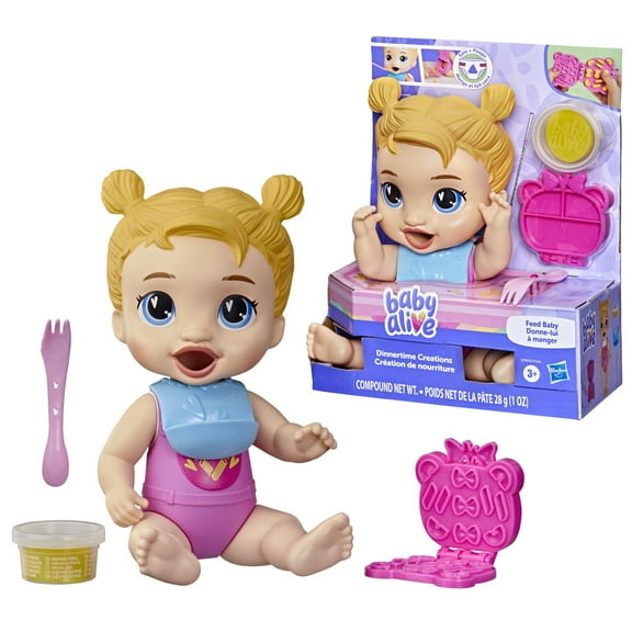 Baby Alive Dinnertime Creations, Blonde Hair Baby Doll Toys for Girls & Boys 3 