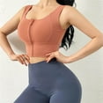 thumbnail image 2 of Soutien-gorge de Sport à Fermeture Éclair avant Confortable pour Femmes Sans Fil Rembourré Extensible Crop Top, 2 of 8