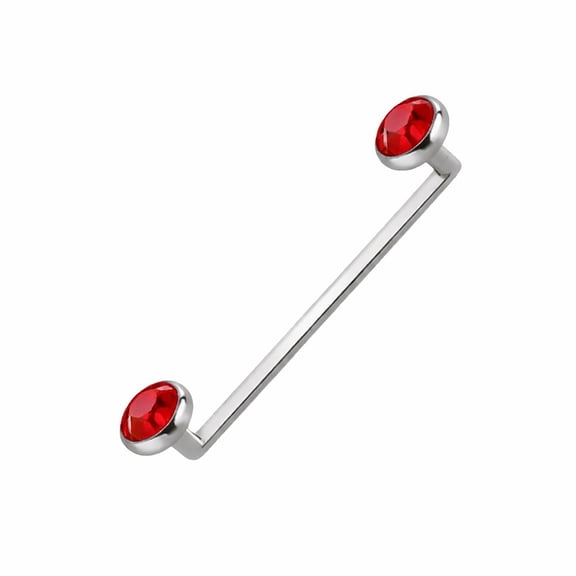 Luxe Modz 13G Titanium Surface Barbell with Flat Press Fit Flat Gems Piercings Jewelry for Women Men Sold Each