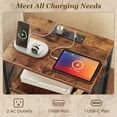 thumbnail image 4 of Mesa de noche Huuger, juego de 2, con cargador USB-C, 40 x 30 x 60 cm, 4 of 9