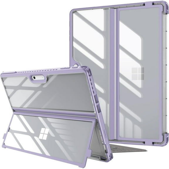 Hard Case for 13 Inch Microsoft Surface Pro 11/10/9 - Shockproof Folio Rugged Cover with Clear Transparent Back Shell Compatible