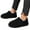Black, variant on Women’s Winter Warm Bootie Slippers Plush Suede Flat Memory Foam Fleece Lined House Slippers