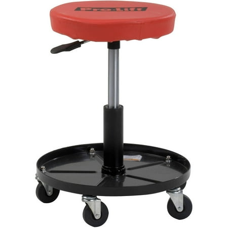 Pro-Lift C-3001 Pneumatic Chair with 300 lbs Capacity, Black / Red