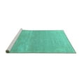 thumbnail image 2 of Ahgly Company Machine Washable Indoor Square Oriental Turquoise Blue Industrial Area Rugs, 7' Square, 2 of 4