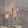 thumbnail image 6 of 5-Candle Cast Iron Metal Candelabra Candlestick Holders 15 inch Tall Candle Holder Wedding Event Candelabra Candle Stand Brass Gold, 6 of 7