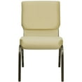 thumbnail image 3 of HERCULES Series 18.5''W Stacking Church Chair in Beige Patterned Fabric - Gold Vein Frame, 3 of 9