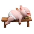 thumbnail image 1 of Figura de cerdo de resina, estatua de jardín de cerdo, escultura de cerdo pequeña, estatua rústica realista Dormir 11cmx5cmx8cm, 1 of 9