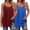 Blue, variant on Black Women Pleated Top Shirt Spaghetti Strap Camisole Fit Casual Sleeveless Summer Tank Tops Fashion Shirt, Xxl
