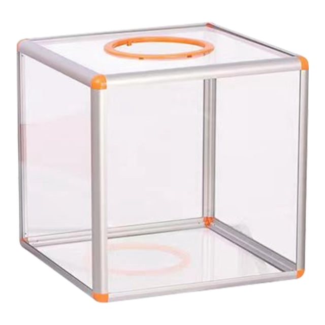 yuksok Acrylic Suggestion Box Storage Container for Charity Contest Tip Office Small