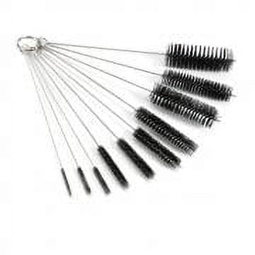 Jeobest 10PCS Nylon Cleaning Brushes - Nylon Cleaning Brush Set Test Tube Bottle Straw Washing Cleaner Bristle Kit (Black)