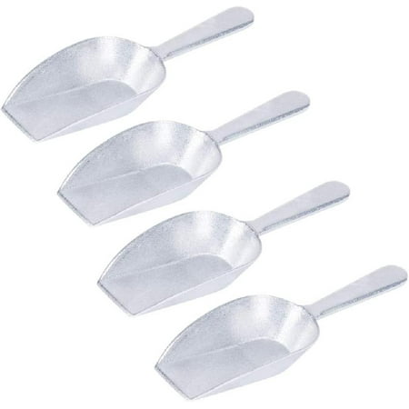 

(4 Pack) 4 oz Flat Bottom Aluminum Scoop Small Utility Scoop One-Piece Aluminum Scoop for Dry Goods Spices Candies Popcorn Flour