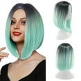 thumbnail image 2 of Gradient Short Straight Wig - Synthetic High Temperature Silk, Adjustable, for /Party/Daily, 2 of 2