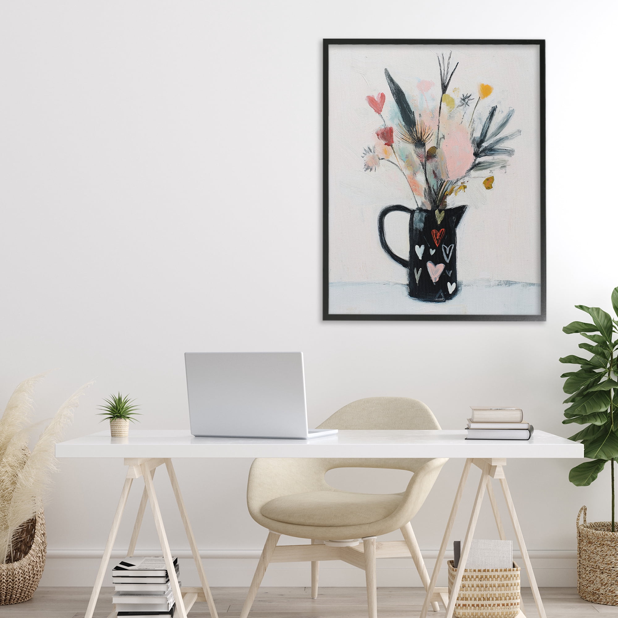 Stupell Industries Vase Of Abstract Time Black Framed Giclee Art, design by Svetlana Aleynikova