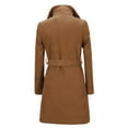 thumbnail image 6 of Women's Trench Coat Classic Lapel Overcoat Long Sleeve Winter Warm Mid Length Belted Jacket Coat winter coats for women, 6 of 6