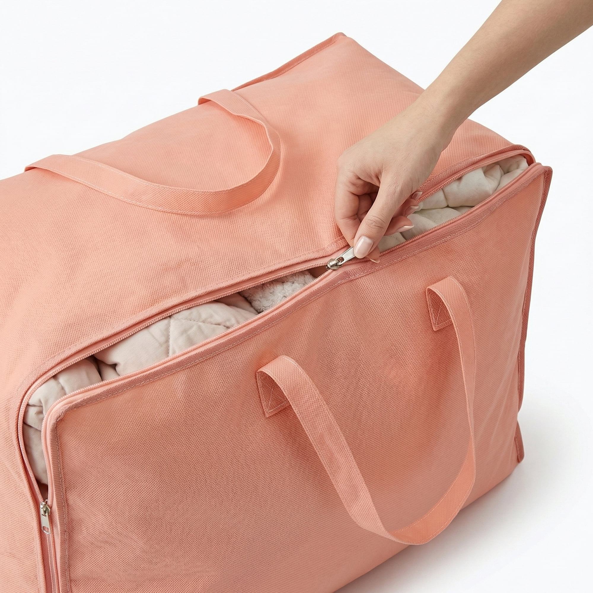 Unique Bargains Clothing Storage Bag Organize Bedroom and Closet Pink 21.3"x14.2"x7.1"