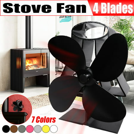Stove Fan- 4 Blades Heat Powered Fan for Wood Burning Stoves or Fireplaces-Quiet and Low Maintenance, Disperses Warm Air Through House by (Best Wood Stove For Small House)