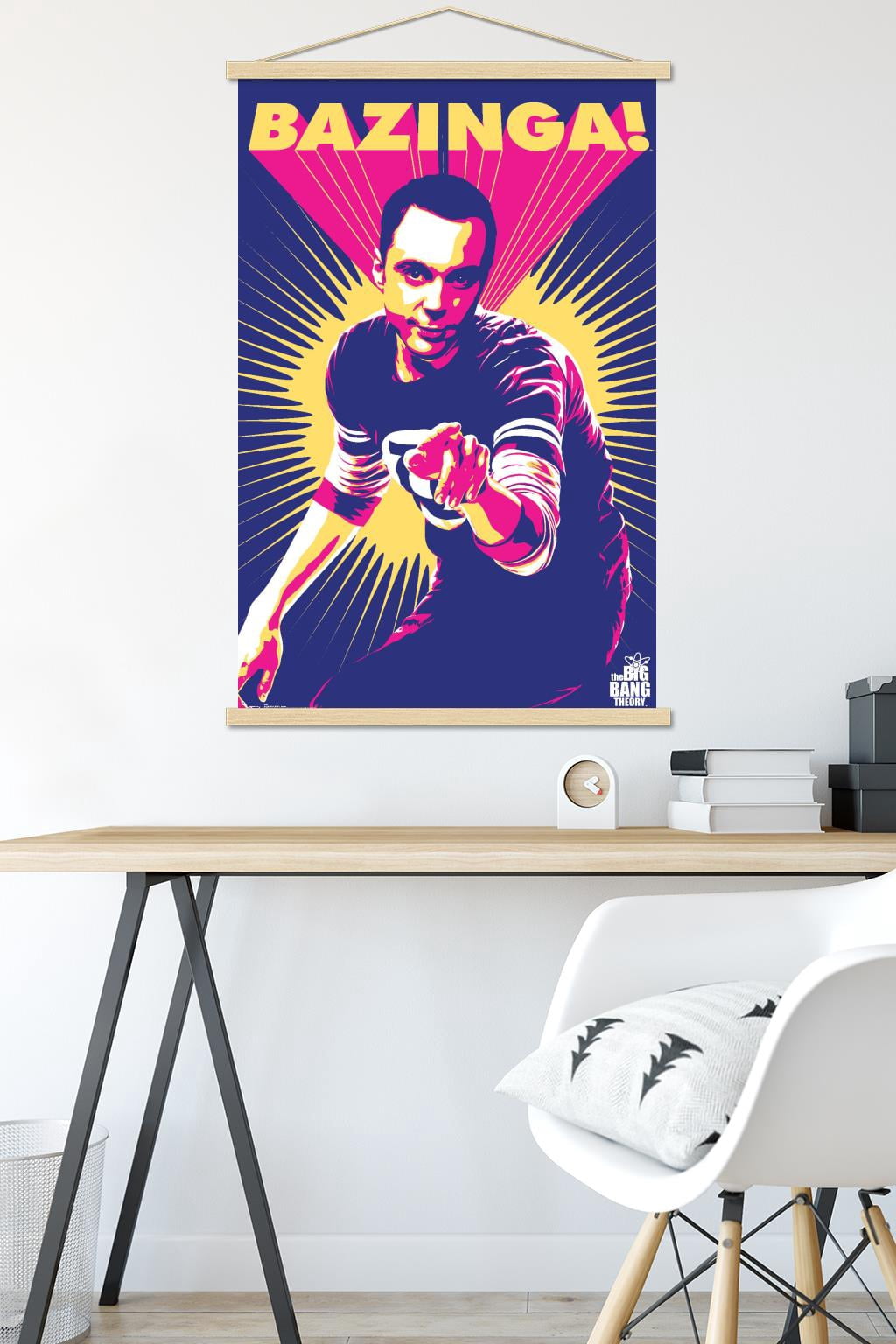 The Big Bang Theory - Sheldon Wall Poster with Wooden Magnetic Frame, 22.375" x 34"