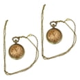 thumbnail image 2 of 2pcs Vintage Pocket Watch Clamshell Hanging Pocket Watch Embossed Pocket Watch, 2 of 9