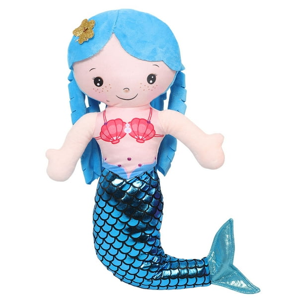 BRIGHTFUFU Juguete De Sirena De Peluche para Niñas Pequeñas Lindo Animal De Peluche Ideal para La Hora De La Siesta Dormir Viajar Hora De Jugar Regalo De Cumpleaños 30 Cm Azul