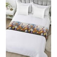 thumbnail image 5 of Xipuska Botanical Flowers Bed Runners for King Size Bed, Decorative Bed Throws for Foot of Bed, Farmhouse Floral Herbs Oil Painting Bed Runner Sofa Throw Bedding Scarf Protector Slipcover for Bedroom, 5 of 6
