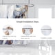 thumbnail image 4 of Juegos de baño de mármol con cortina de ducha, cortina de ducha de baño blanca dorada gris abstracta, cortina de ducha de mármol moderna, decoración de baño azul blanco gris, 4 of 5