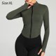 thumbnail image 2 of Hukapapa Cremallera elástica ajustada manga para los dedos abrigo de yoga de manga larga cuello alto traje deportivo ajustado para correr y fitness,,xl,, 2 of 7