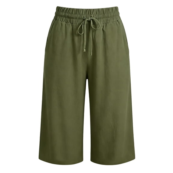 WERYOUNG Casual Wide Leg Pants For Women With Pockets Solid Color Relaxed Fit Trousers For Everyday Wear Trendy Bottom L