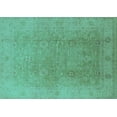 thumbnail image 1 of Ahgly Company Machine Washable Indoor Rectangle Oriental Turquoise Blue Industrial Area Rugs, 2' x 5', 1 of 4