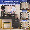 thumbnail image 3 of ModFusion Make Up Vanity With Adjustable Lighting, Built-In Charging Station, Roomy Vanity Desk With Storage Shelves, 3 of 6