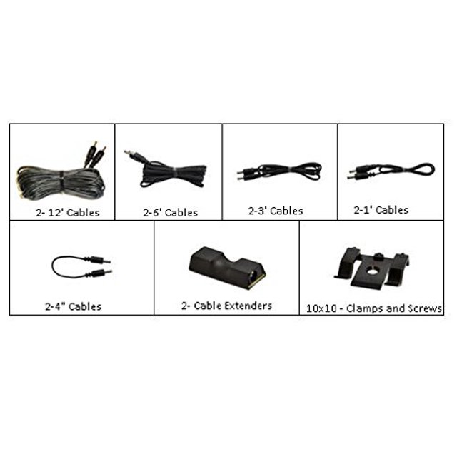 Inspired Led Câble Super Pack - Inclut 10 Câbles (4 Pouces-12 Pieds) avec Pinces et Rallonges