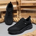 thumbnail image 4 of Men's Autumn/Winter Mesh Sports Shoes, Men's Pure Black Lightweight Work Shoes, Plcom Size Lightweight Versatile Shoes, 4 of 5