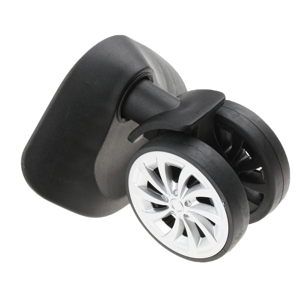 2 Pieces A57 Suitcase Luggage Wheels Replacement Swivel Mute Casters for Trolley Black - Easy Installation