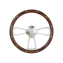 Brothers Trucks STRF8PW160-69 Steering Wheel - Custom - Polished/Wood - Bowtie