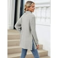 thumbnail image 2 of Long Sleeve Shirts for Women High Neck Casual Tunic Tops Light Gray XL, 2 of 8