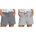 thumbnail image 1 of (2-Pack) Rinsvye Women's Spring and Women's Shorts with Pockets Dressy Summer Striped Drawstring Side Silk Pajamas for Women Shorts Set with Robe Pockets Casual Shorts, 1 of 9