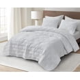 thumbnail image 2 of Chezmoi Collection George 3-Piece Jacquard Quilt Set King Size, White Textured Woven Lightweight Rectangle Quilted Bedspread for All Seasons (1 Quilt 108x96 inches, 2 Shams), 2 of 9