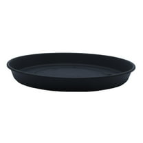 The HC Companies 17.5 Inch Round Prima Plastic Plant Saucer - Indoor Outdoor Plant Trays for Pots - 17.8 Inchx17.8 Inchx2.01 Inch in Black